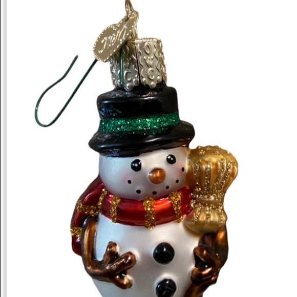 LOT OF 3 OLD WORLD CHRISTMAS TREE ORNAMENTS SNOWMEN IN BOXES XMAS DECOR - Picture 3 of 11